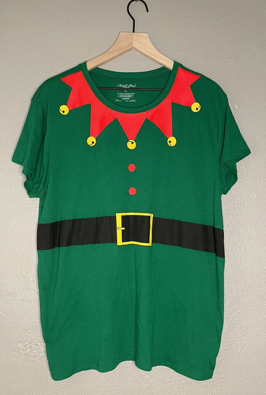 North Pole Trading Company Christmas Elf Shirt Size X-Large XL EXCELLENT COND